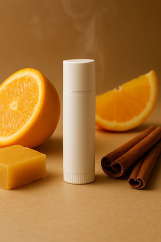 Handcrafted All‑Natural Lip Balm Coconut Oil Beeswax Orange & Cinnamon 1 Pc